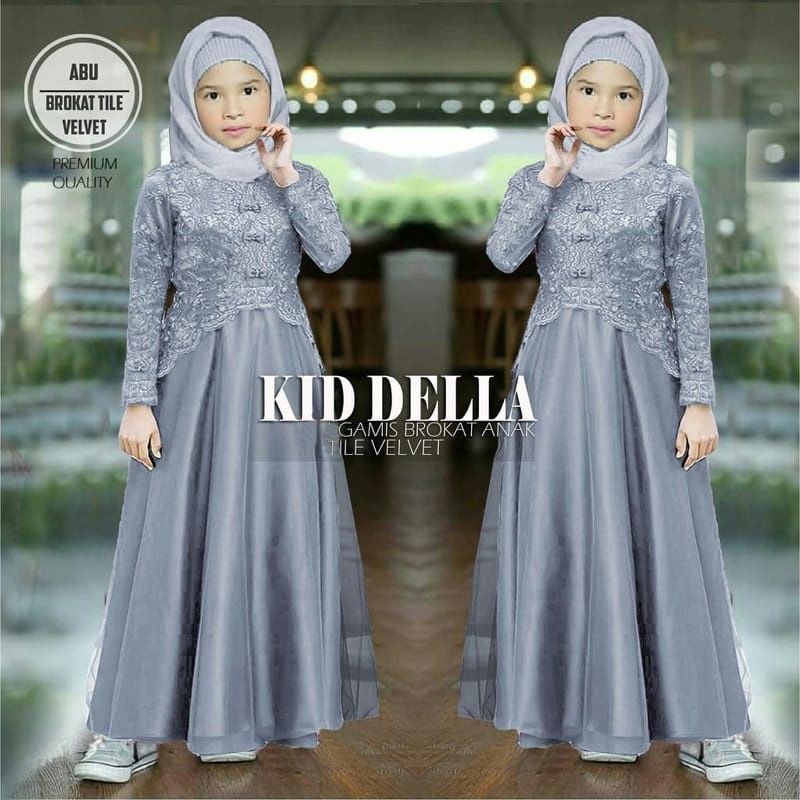 MAXY DELLA KID ANAK, BRUKAT, GAMIS HIJAB MUSLIM, DRESS