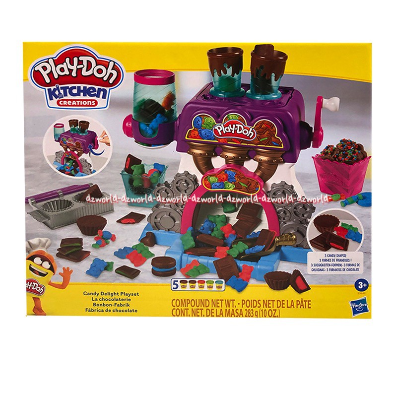 Play-Doh Kitchen Creation Candy Delight Mainan Lilin Playdoh Pabrik Membuat Permen Sugar Play Doh