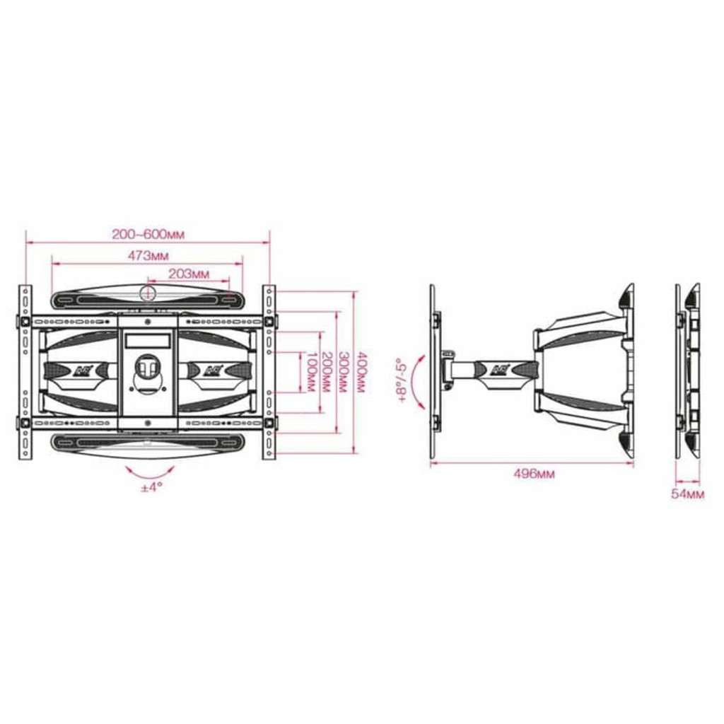 Bracket TV NB-P6 (Dua Lengan) 60&quot; - 70&quot; Bisa Gojek