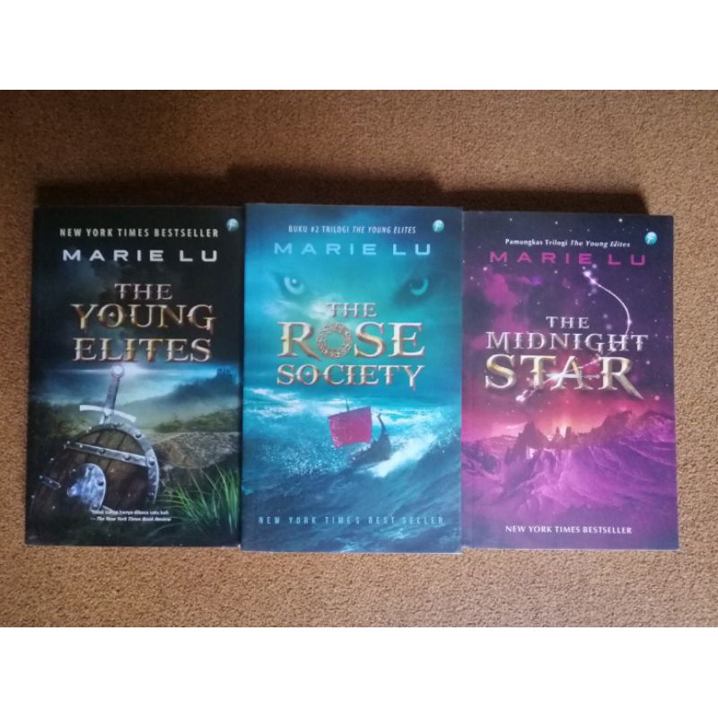 [INDONESIA] BUKU NOVEL THE YOUNG ELITES TRILOGY  - YOUNG ELITES - ROSE SOCIETY - MIDNIGHT STAR - MARIE LU [ORIGINAL]