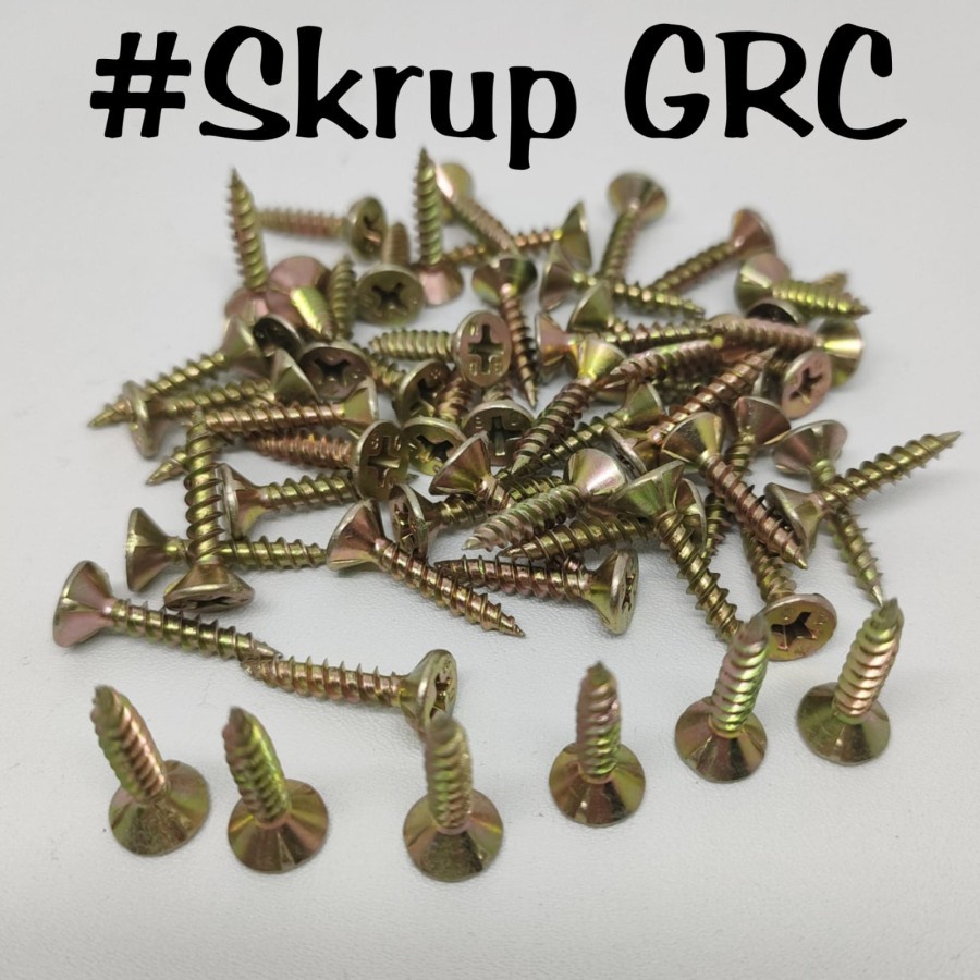 Skrup GRC kuning 6 x 3/4 Calciboard Screw 6 x 1 (per pak isi 100 pcs)