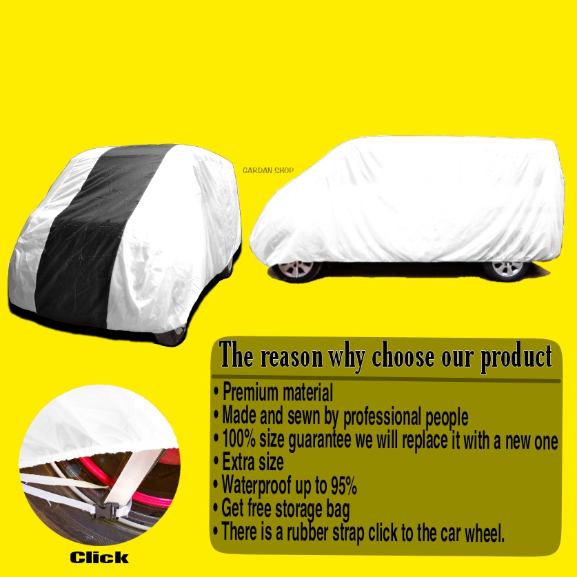 Body Cover KARIMUN KOTAK SILVER HITAM Penutup Bodi Mobil Kariumun Kotak Waterproof PREMIUM