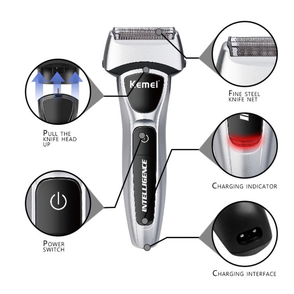 Kemei Alat Cukur Rambut Multifungsi Hair Clipper Grooming Kit Serbaguna Mesin Cukuran Jenggot Kumis Bulu Hidung Rambut KM 671