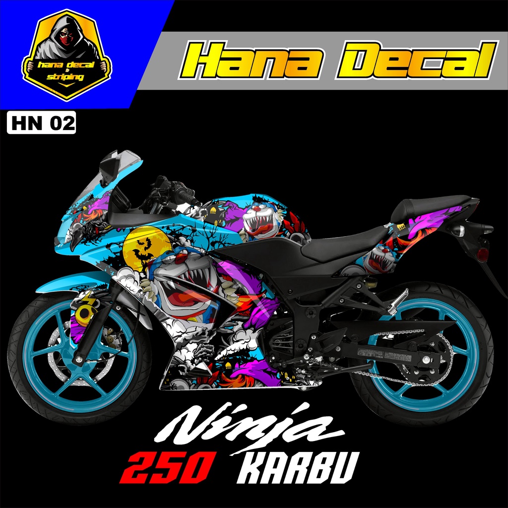 Jual stiker decal stiker kawasaki ninja 250 karbu full body kode 11 kr