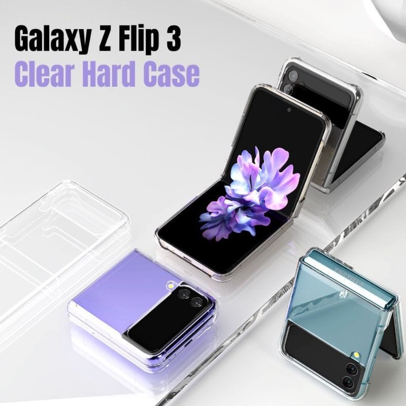 Transparan Hard Slim Clear Samsung Z FLIP 3 Case Cover Casing bening transparant