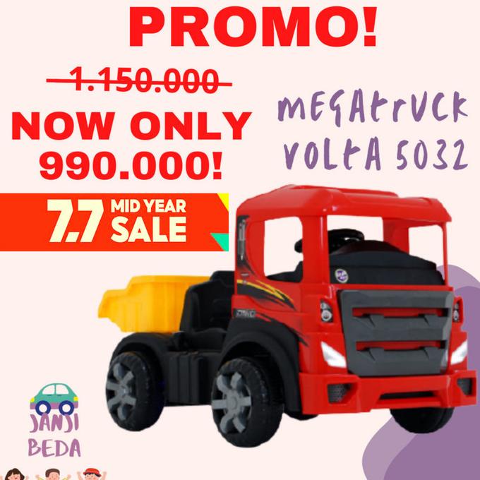 Mainan Truk Pasir Anak Maenan Mobil Aki Truck MegaTruck Volta 5032