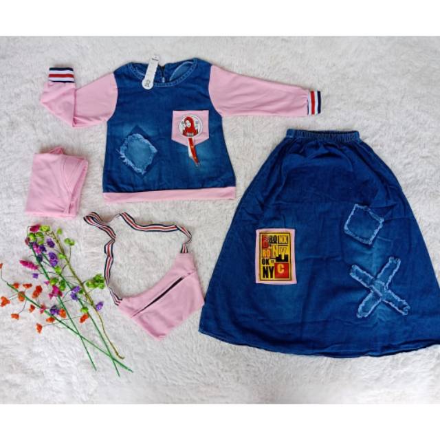 Setelan jeans hijab by sinderellastuff