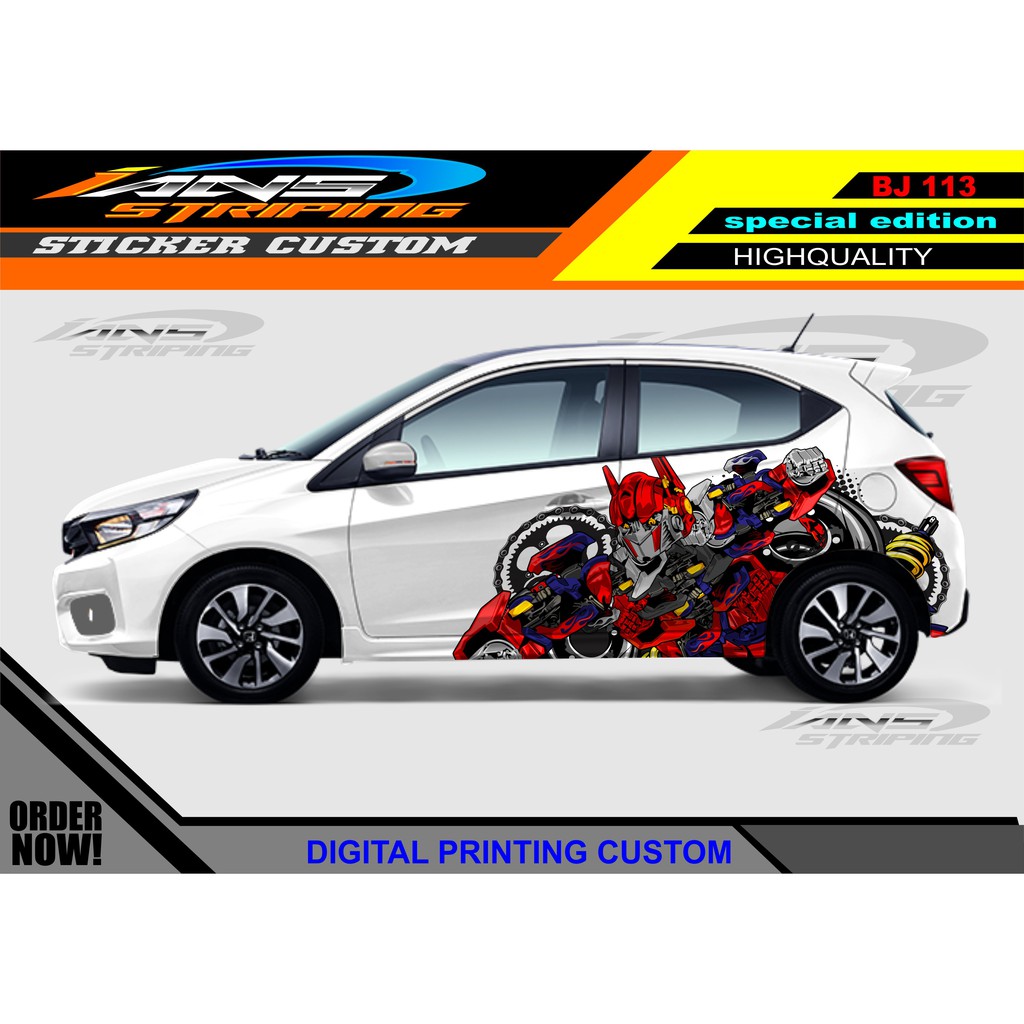 STICKER HONDA BRIO / PROMO STIKER MOBIL AGYA AYLA / STICKER HONDA JAZZ / STICKER DECAL MOBIL BRIO