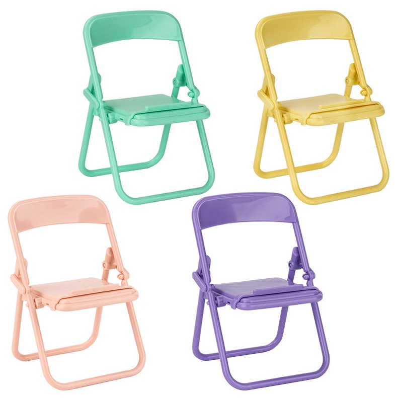 [XOQ] FOLDING CHAIR STAND HOLDER MACARON / HOLDER HP MODEL KURSI BISA DI LIPAT