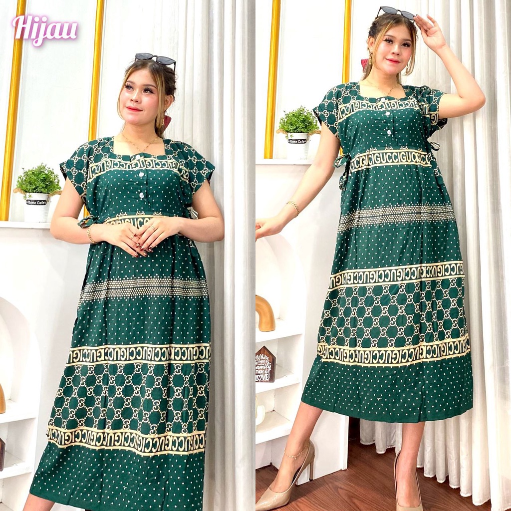 Daster Cibi Bahan Rayon Motif Branded Lengan Pendek Jumbo Xxl