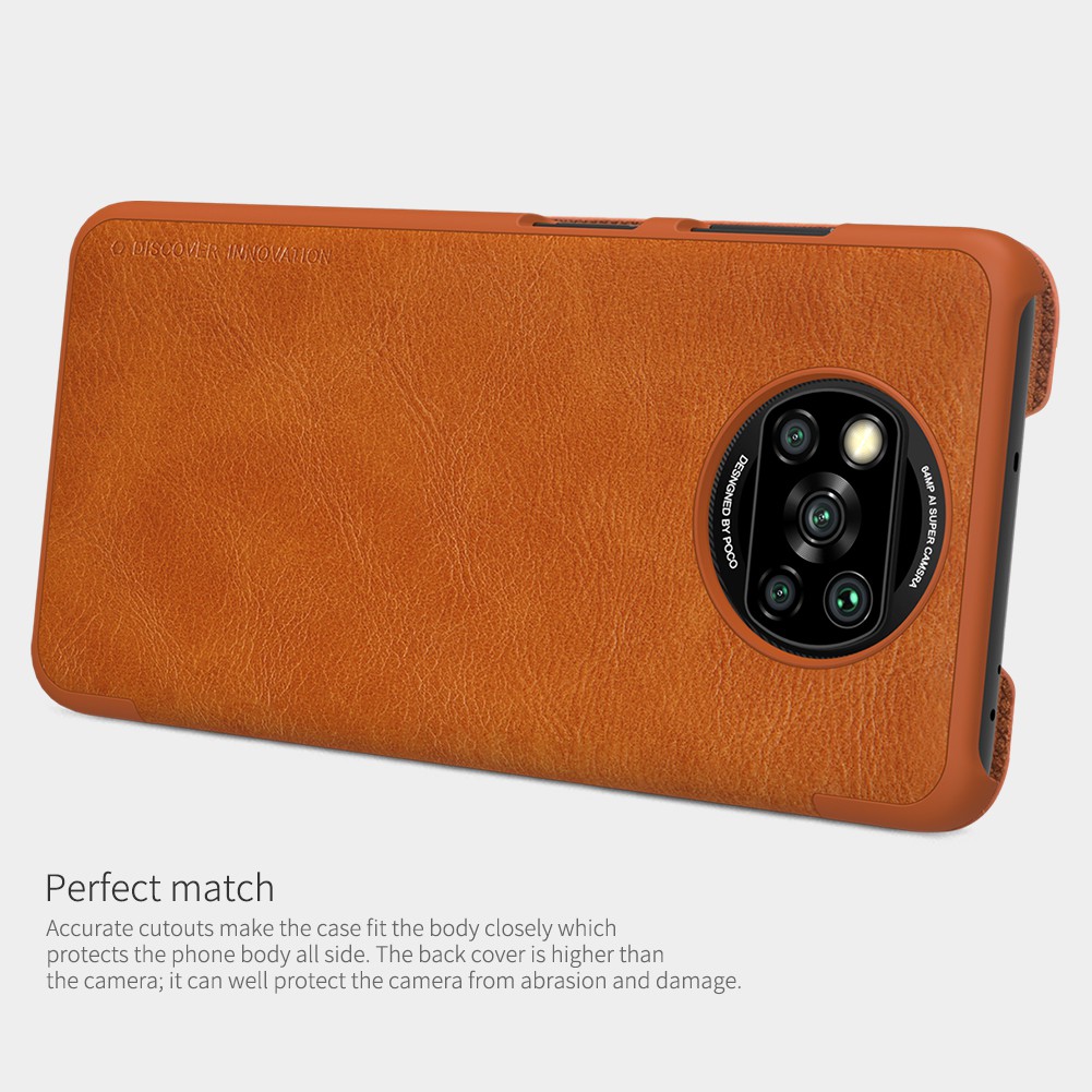 Flip Cover Xiaomi Poco X3 NFC Nillkin Qin Leather Flip Hard Case