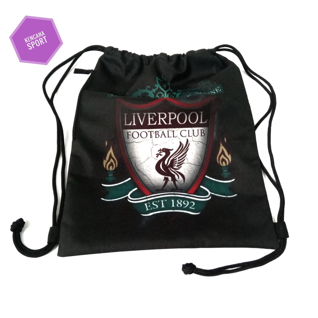 Tas Gymsack Tas Olahraga Tas Serut Tas Serut Ortuseight - Gymsack - String Bag - Tas Punggung - Tas Olahraga - Futsal Sepakbola Club Liverrpool hitam