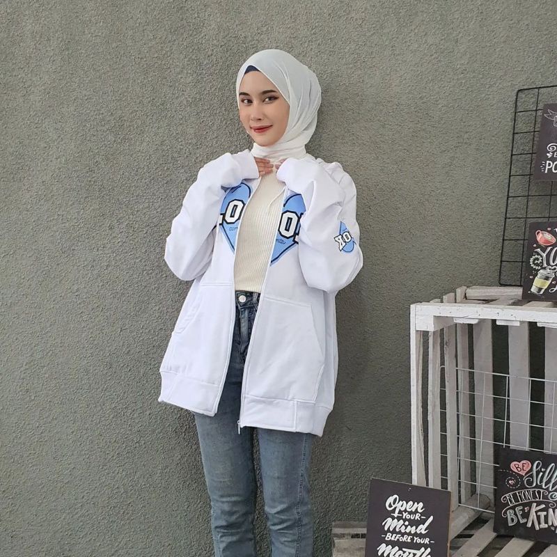 HOODIE ZIPPER LOOK OVERSIZE SWEATER PAKAIAN PRIA WANITA