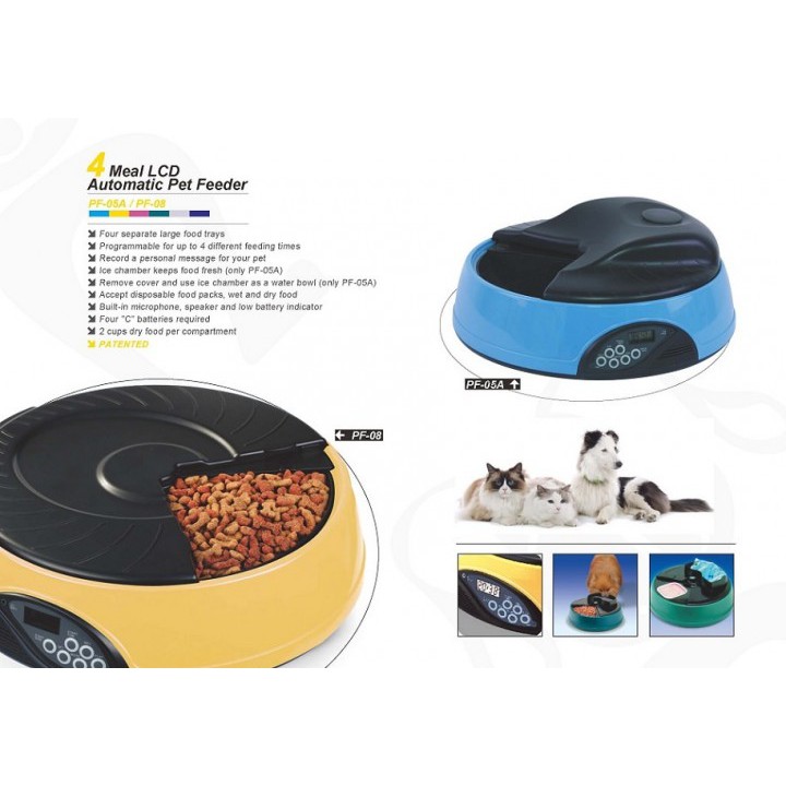 Portable 4 Meal LCD Automatic Pet Feeder - PF-05A