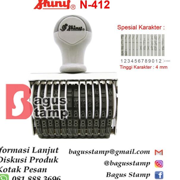 

☟ Stempel Manual Huruf Angka 12 Digit 4mm 4 mm Shiny N 412 / N-412 ☏