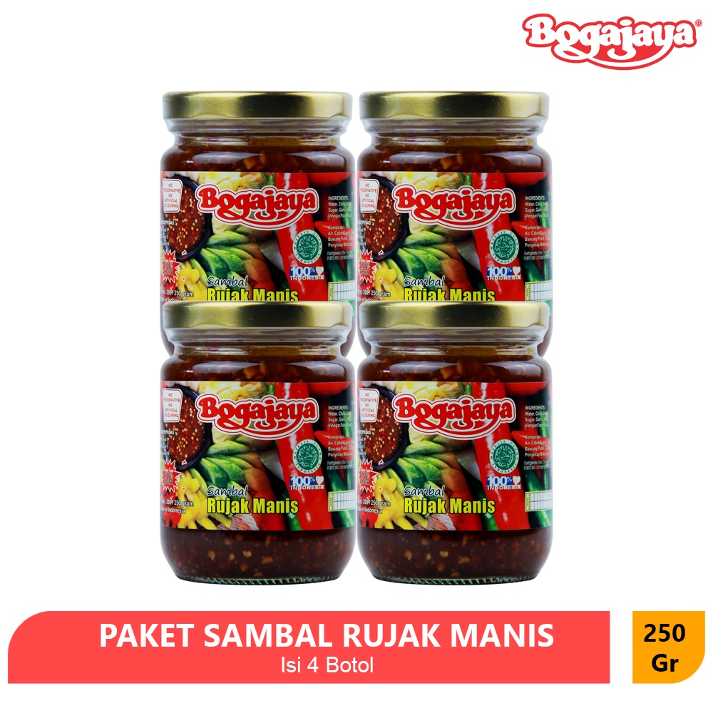 

BUMBU RUJAK MANIS BOGAJAYA 250 GR ISI 4 BOTOL / PAKET SAMBAL BUMBU RUJAK KHAS SURABAYA