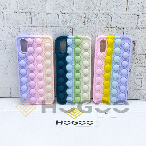 SILICONE CASE POP IT VIVO Y1S Y91C - CASE PENGHILANG STRESS PUSH IT BUBBLE CASE RAINBOW