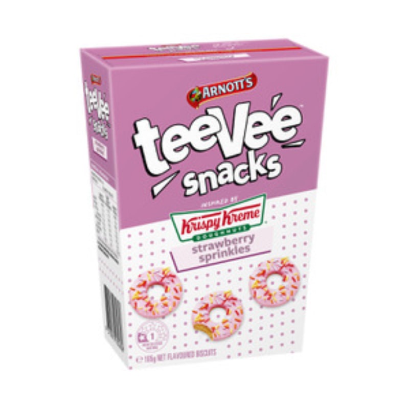 Arnott's TeeVee Snacks With Krispy Kreme Straberry Sprinkles Australia
