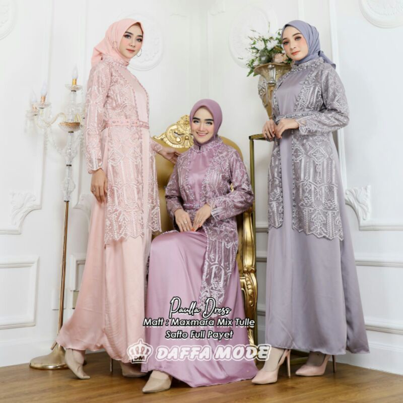 GAMIS PAYET / DRES PAYET / GAMIS MAXMARA MIX TULE SAFTO FULL PAYET /  Xxl 118-120 /  GAMIS MELAYU MA