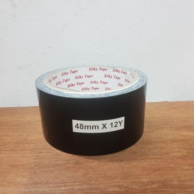 

jual Lakban Hitam Kain 2 inch (cloth tape) Silky Tape 48 mm x 12 Y diskon
