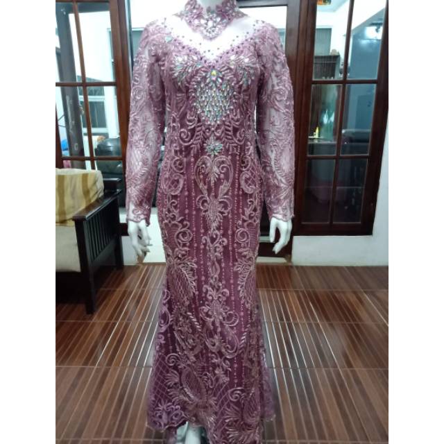 Gaun pengantin jubah wedding gown dusty pink