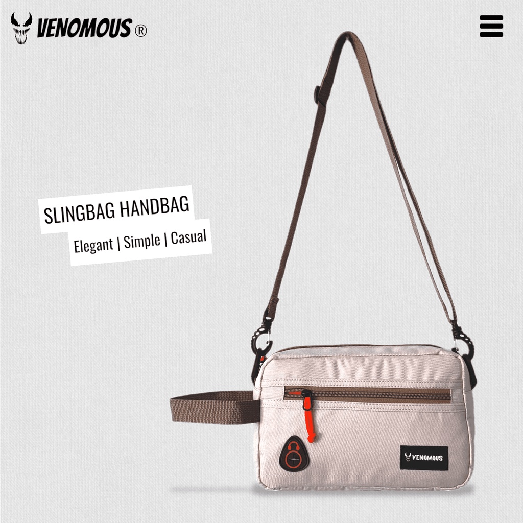 Handbag Selempang Pouch Bag Casual VENOMOUS / Tas Selempang Pria dan Wanita / Slingbag - Cream