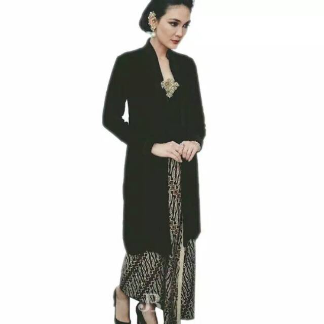 Tunik Kutubaru Bludru Luna Maya Kebaya Panjang Muslim Fashion Wanita Nenek Jadul Kartini Kondangan