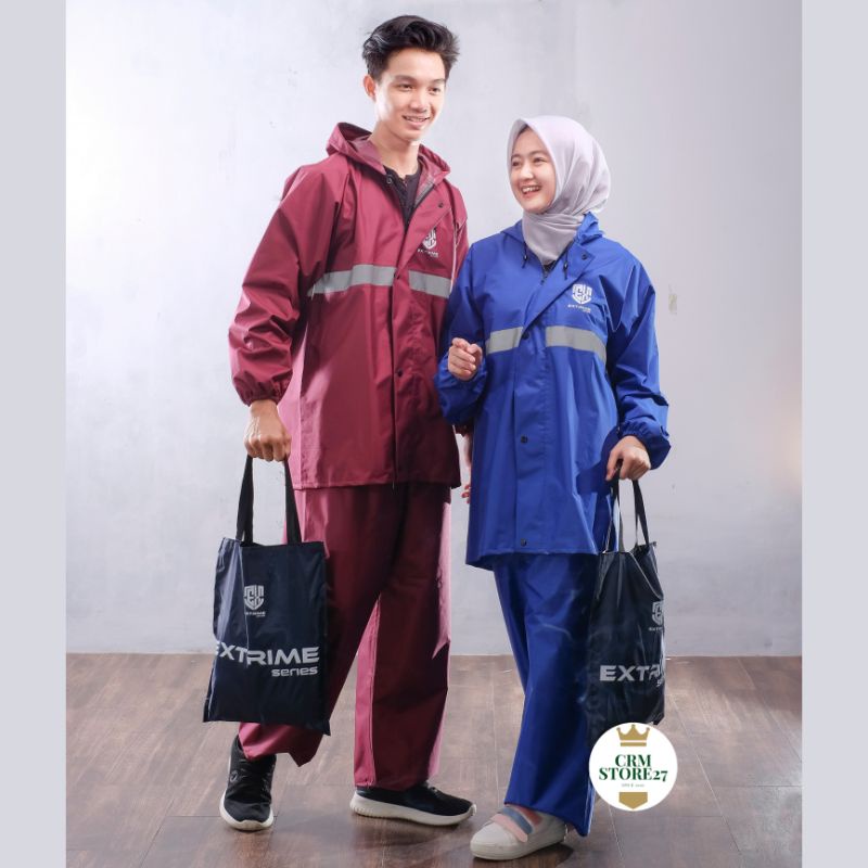 Extrime SERIES Premium Raincoat Jas Hujan Setelan Pria dan Wanita Jas Hujan Tebal Anti Rembes Jas Hu