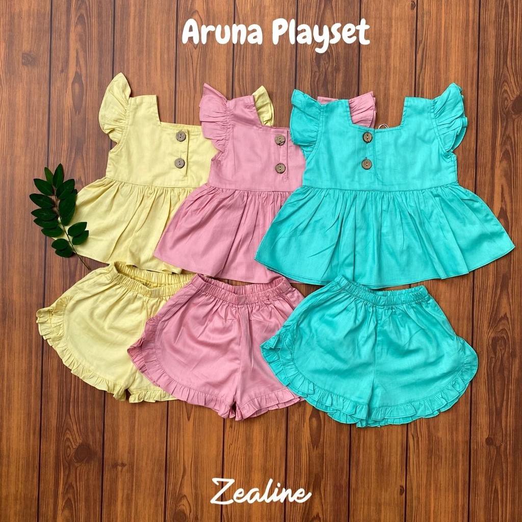 ARUNA PLAYSET BAJU  SETELAN ANAK  BAYI  BABY KIDS CEWEK  