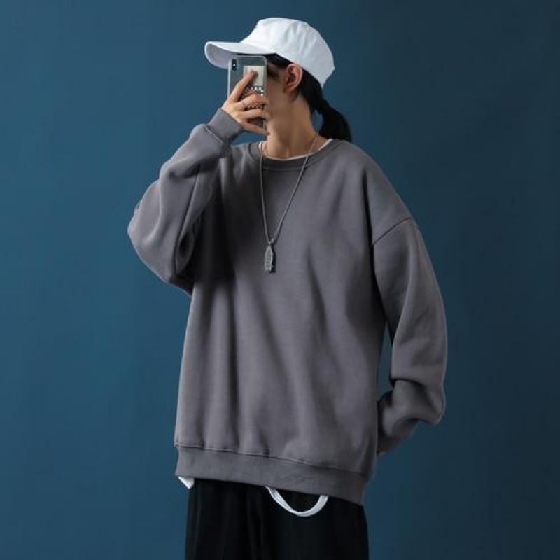 Jaket Sweater CREWNECKBASIC Oversize Big size Jumbo Besar XL XXL XXXL 2XL 3XL Korean Style Fleece