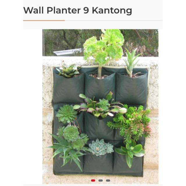 Pot Kantong Tanaman Dinding isi 9 Kantong/ Wall Planter 9 Bag