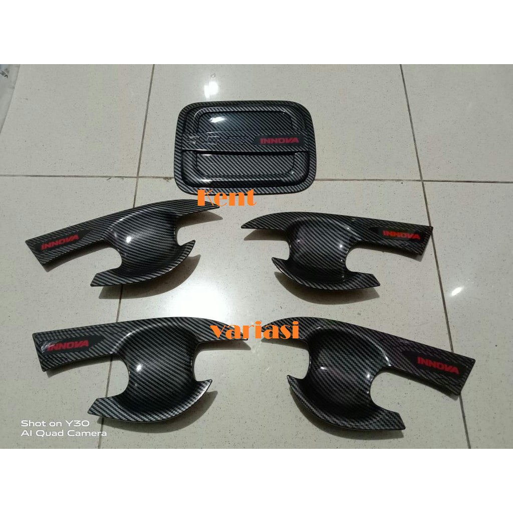 Paket Outer Handle Tank Cover Grand Innova 2005-2015 Carbon