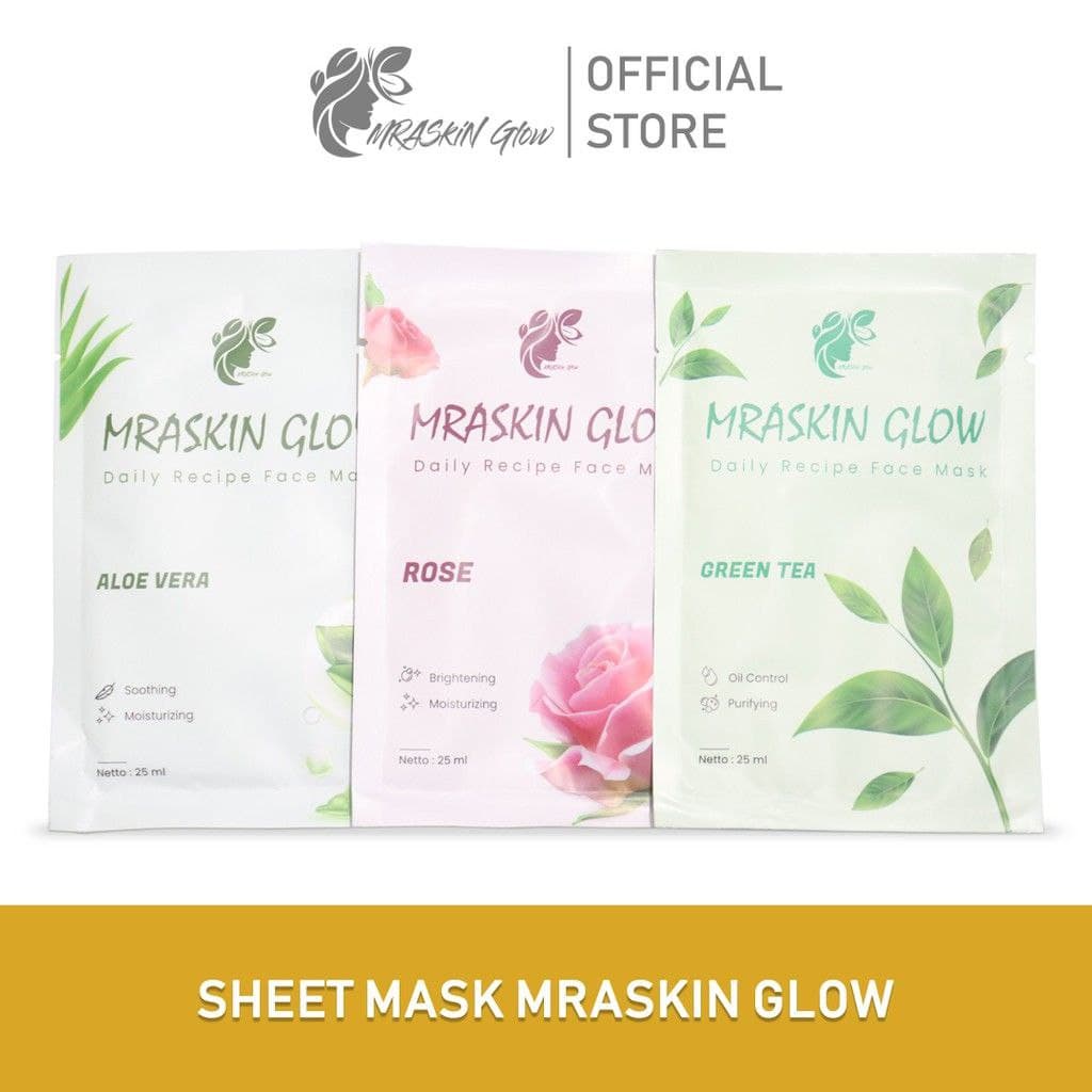 MASKER DAILY RECIPE FACE MASK SHEET MASK MRASKIN GLOW BPOM