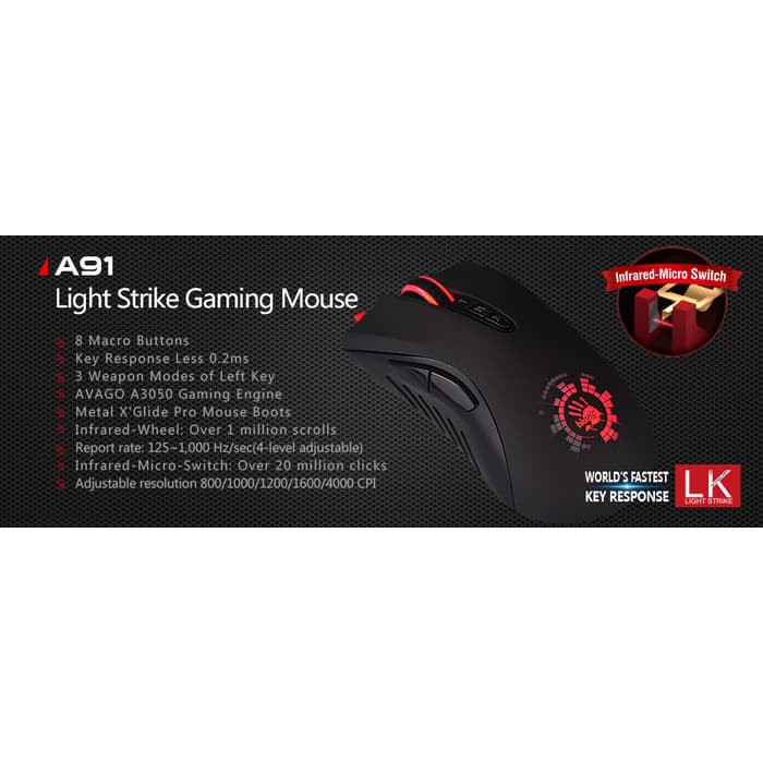 Promo Mouse gaming bloody A91 full macro
