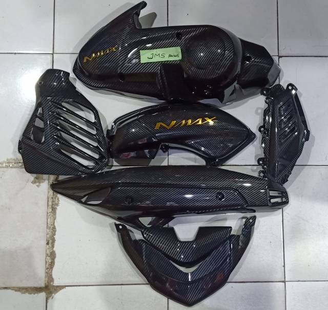 Cover tutup bodi carbon yamaha nmax 1set cover stang filter cvt knalpot ducktrail radiator bodi zoro