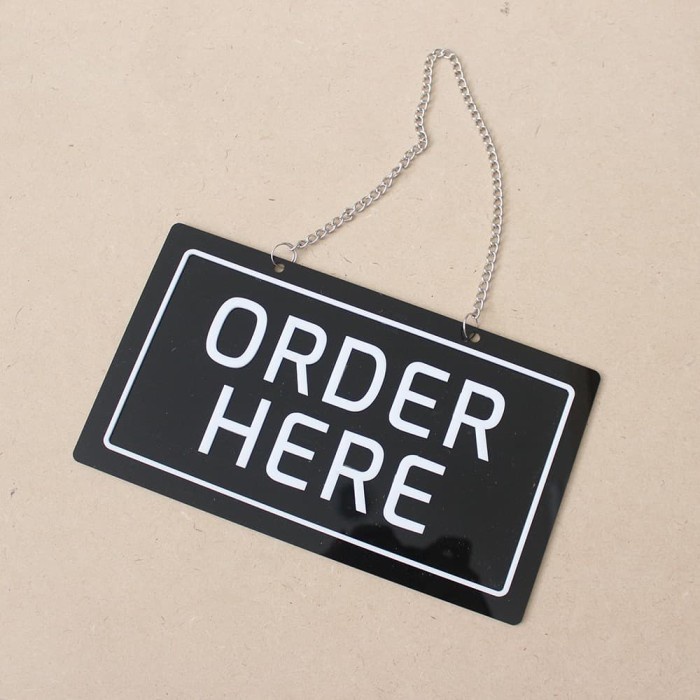 

Sign Label Acrylic Order Here Timbul | Sign Board Akrilik | Signage Elegan