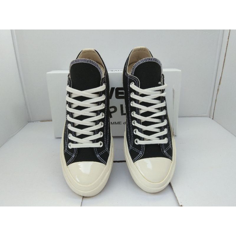 SEPATU C0NVERSEEE 70S PLAY CDG BLACK WHITE LOW PREMIUM BNIB