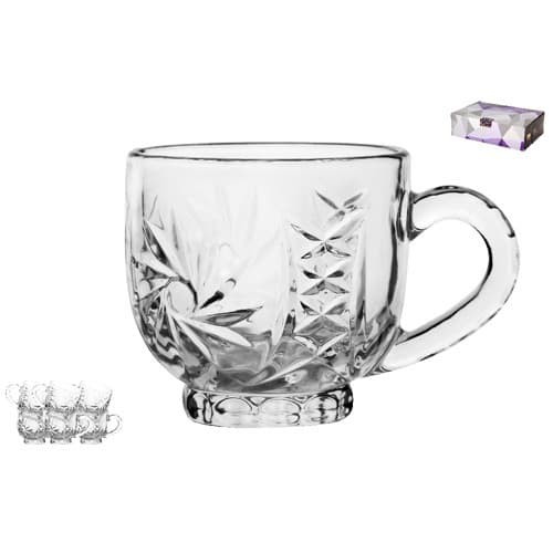 Delisoga Cangkir Kaca Gelas Kristal / Gelas Kaca Bening Set 6