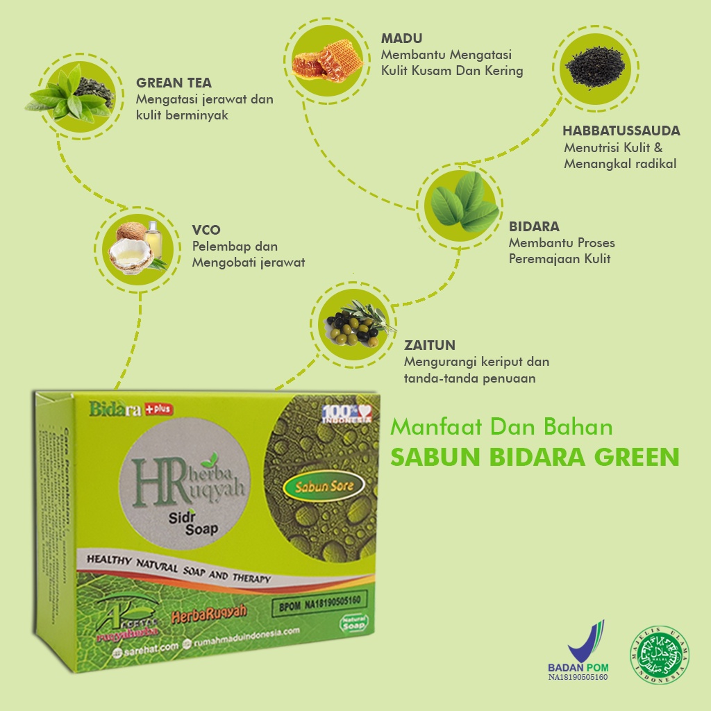 Sabun Bidara Obat Gatal Sabun Mandi Batang Sabun Herbal Sabun Bidara Bpom Sabun Herbal Plus - Herbaruqyah Sidr Soap