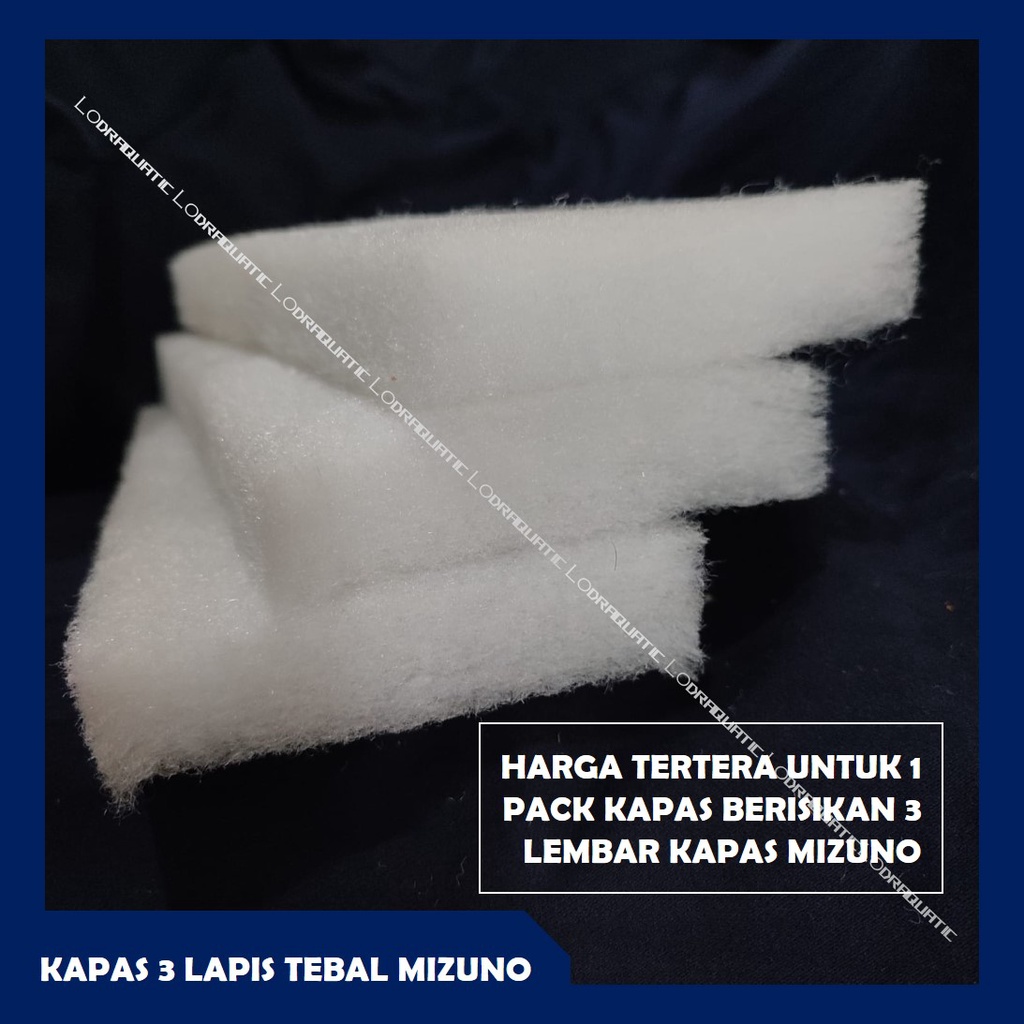 KAPAS 3 LAPIS TEBAL MERK MIZUNO BY LODRAQUATIC FILTER AQUARIUM 3 LAPIS TEBAL AQUARIUM BUSA FILTER AQUARIUM UKURAN 30 x 10  FILTER AQUARIUM MEDIA FILTER KOLAM KAPAS UNDERGRAVEL FILTER UNDERGRAVEL KAPAS BUSA FILTER AQUARIUM FILTER AQUASCAPE