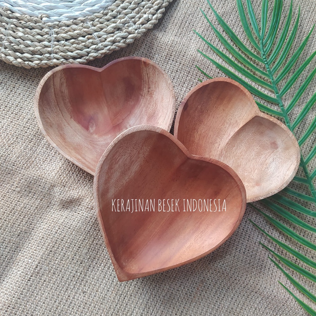 PIRING LOVE KAYU MAHONI// Piring hias// Piring kayu // Piring murah// Piring unik// Piring makan