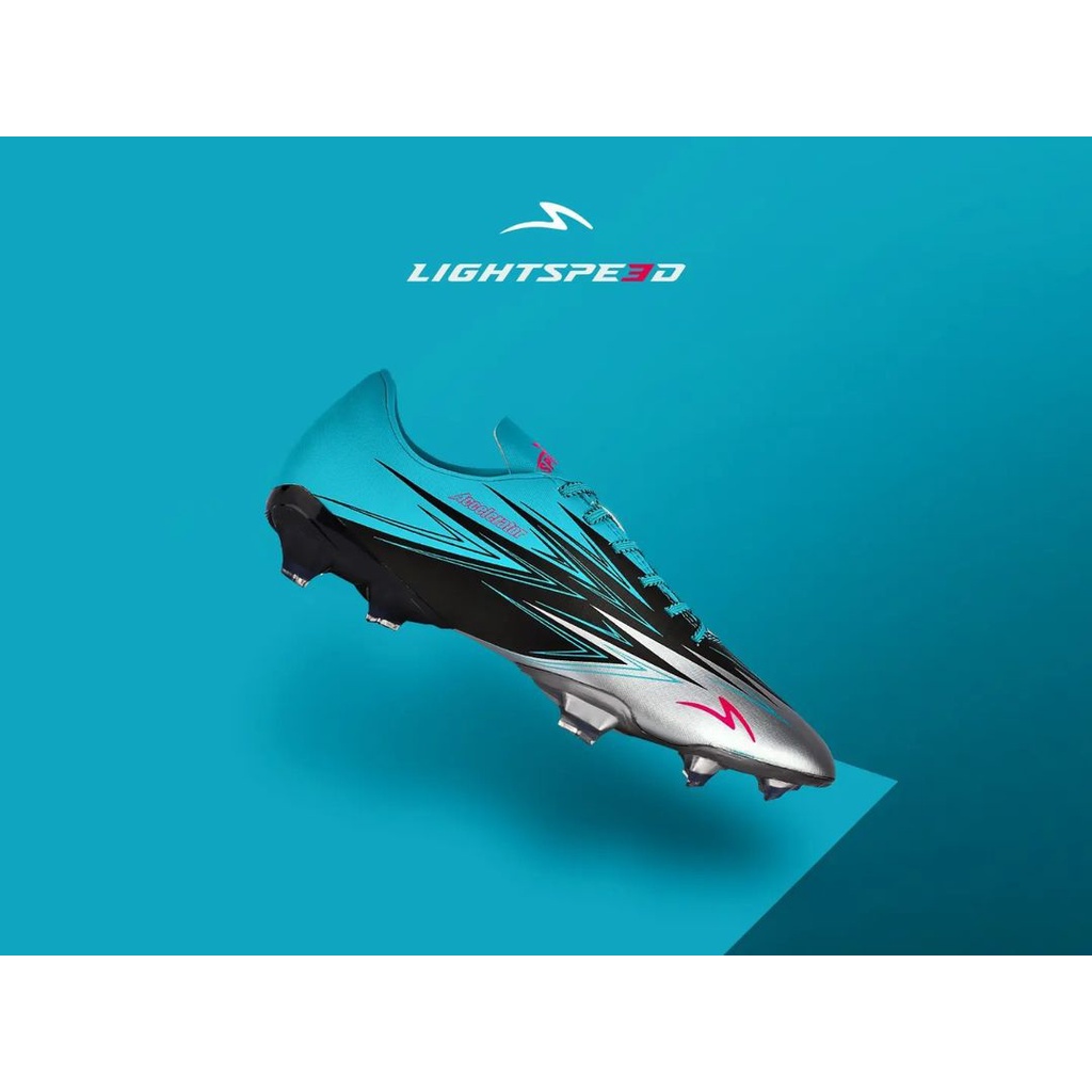 SEPATU BOLA SPECS LIGHTSPEED 3 FG SILVER/BLACK/AQUA