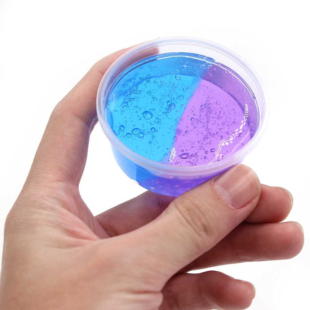 Mainan Slime Clear Crystal Colorful Gradient Mud Putty 60ml