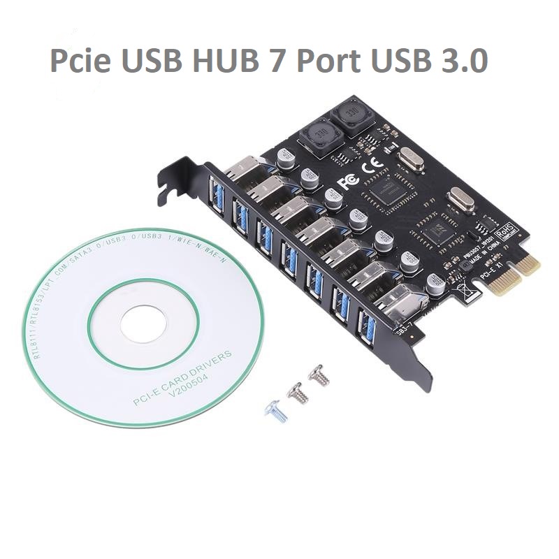 PCIE USB 7 Port USB 3.0 High Speed PCI Express X1 USB HUB