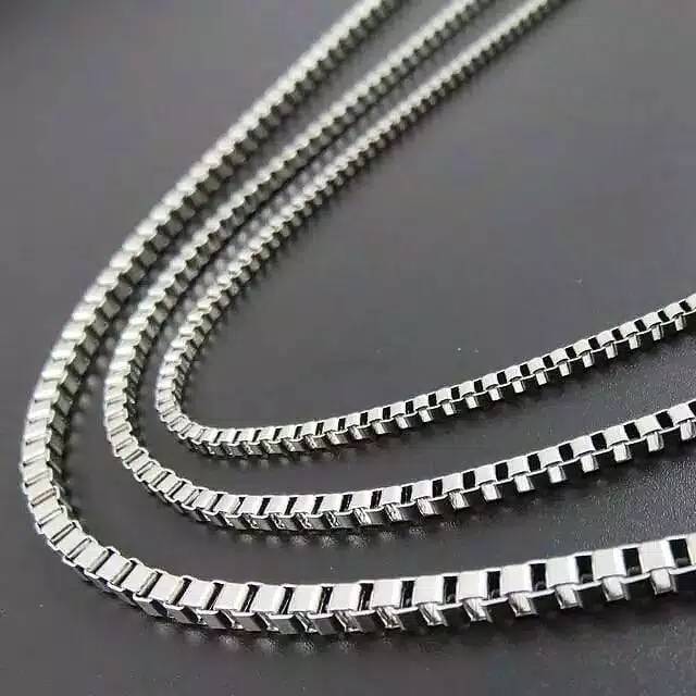 Kalung titanium model itali 60cm warna silver