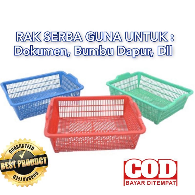 Keranjang Surat Besar 38x31cm Jumbo Super Tebal Murah / Tempat Dokumen Surat Plastik Murah / Bakul Serba Guna / Tempat Bumbu Rak Bumbu Besar / Keranjang Tempat ikan