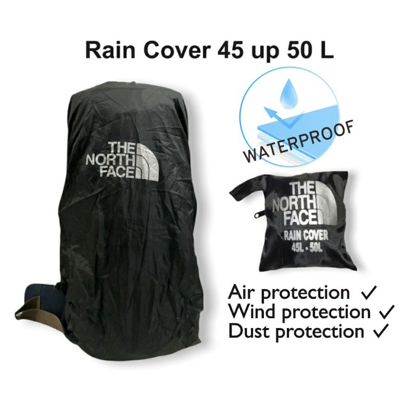 Raincover / Cover Bag TNf / Pelindung Tas Gunung Carrier 45l - 60L