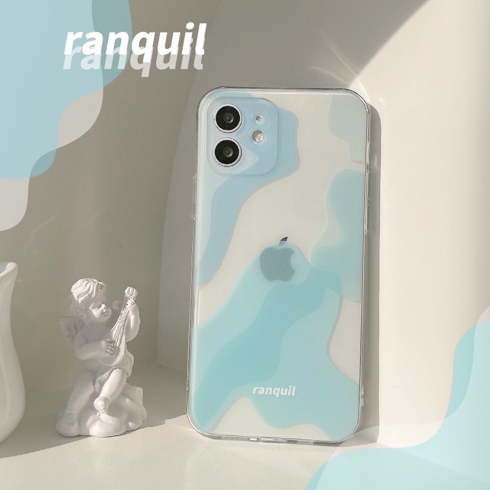 IPHONE Casing Handphone TPU Lembut Warna Biru Untuk Iphone14 13 12 Mini 11 Pro Max X XS Xr8 7 PLUS