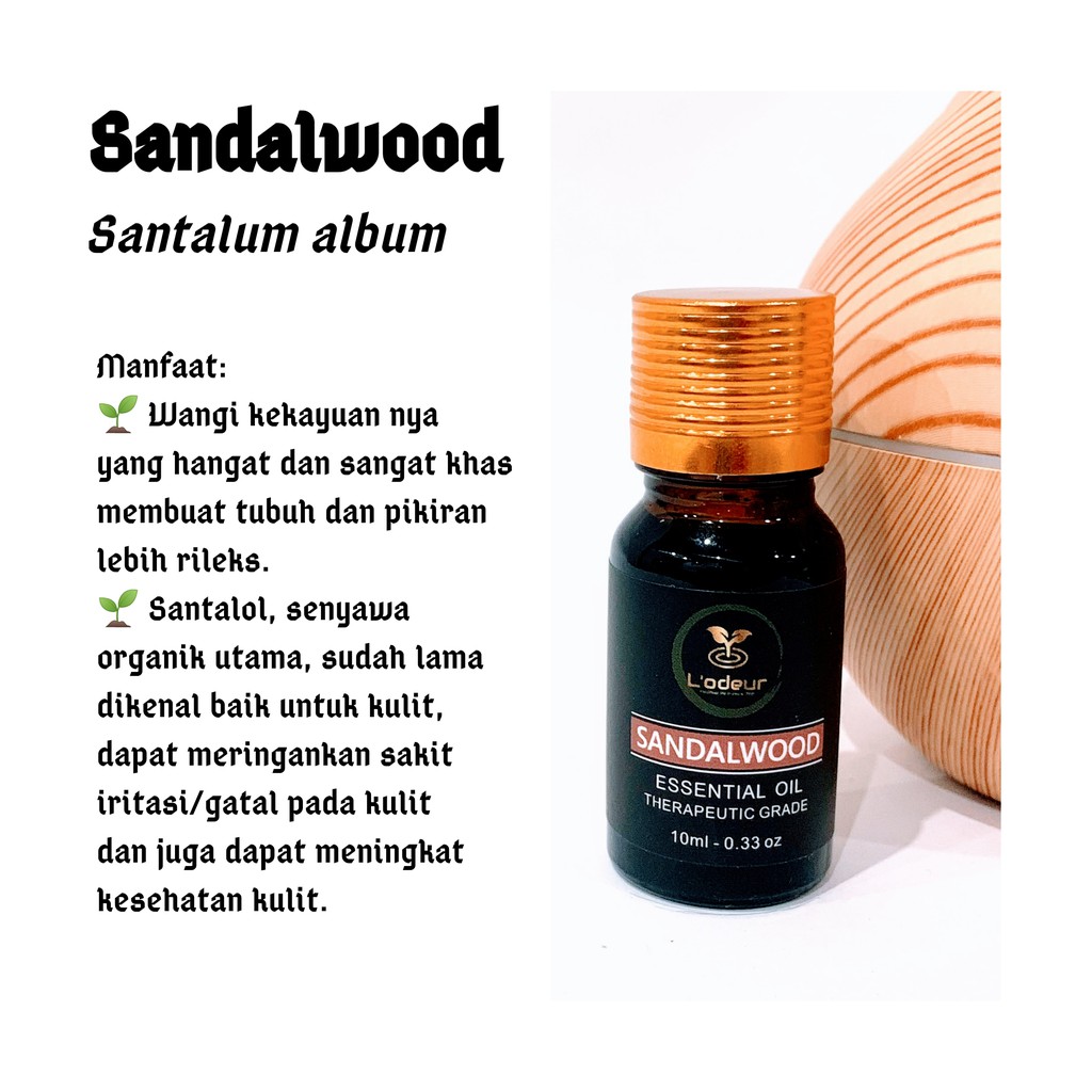 Lodeur Essential Oil - 100% Pure Sandalwood Oil 10ml