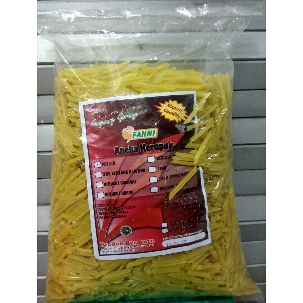 Kerupuk Stik Kentang Krupuk Potato Stick Mentah Super 500gr
